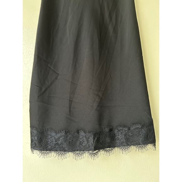 Rebecca Minkoff Black Lace Trim Midi Slip Dress Size Medium - Picture 9 of 14
